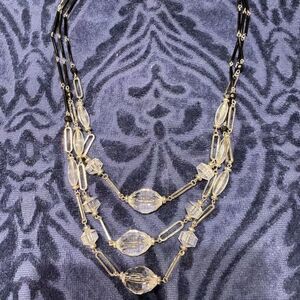 Chicos Beaded Three Tear Necklace